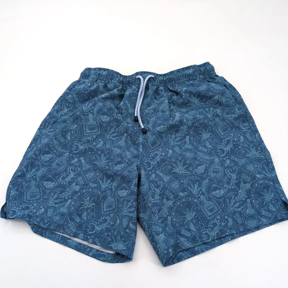 Peter Millar Crown Mezcal Mayhem Swim Trunks Shorts Blue Men's Size Medium M 7